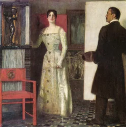 Autoritratto del pittore e sua moglie nello studio